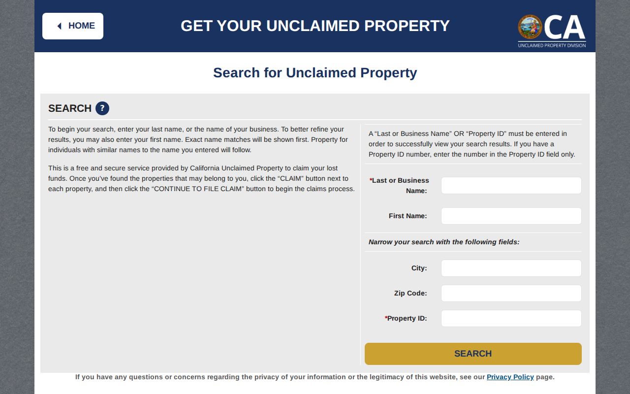 Novato people search using California unclaimed property records