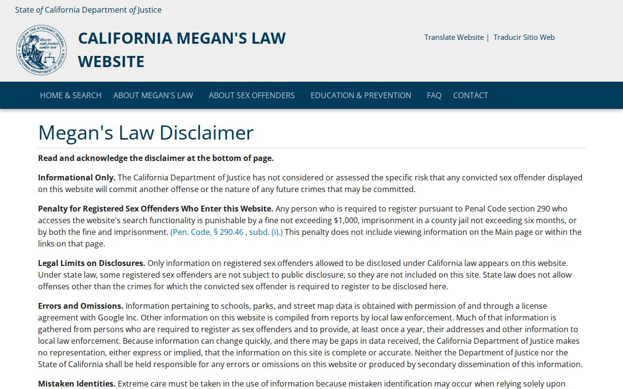 Novato people directories California Megan's Law official registry